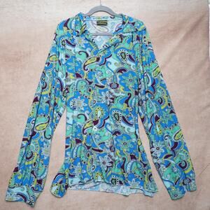 Underwraps Paisley Button Up Blouse XL